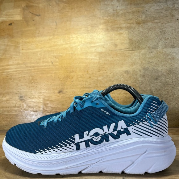 Hoka One One Rincon 2 LIGHTWEIGHT Mens Size 8.5 Running Shoes Blue White - Picture 4 of 12